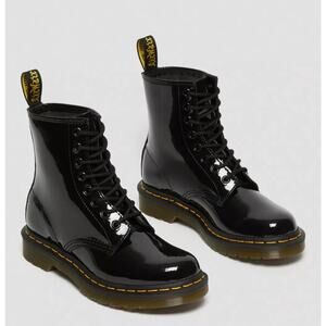 Dr. Martens 1460 Women's US 7 Black Shiny Patent Leather 8-Eye Combat Boots
